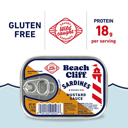 Beach Cliff Wild Caught Sardines in Mustard Sauce, 3.75 oz Can ...