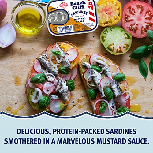 Beach Cliff Wild Caught Sardines in Mustard Sauce, 3.75 oz Can ...
