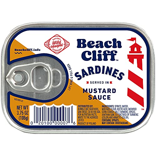 Beach Cliff Wild Caught Sardines in Mustard Sauce, 3.75 oz Can ...