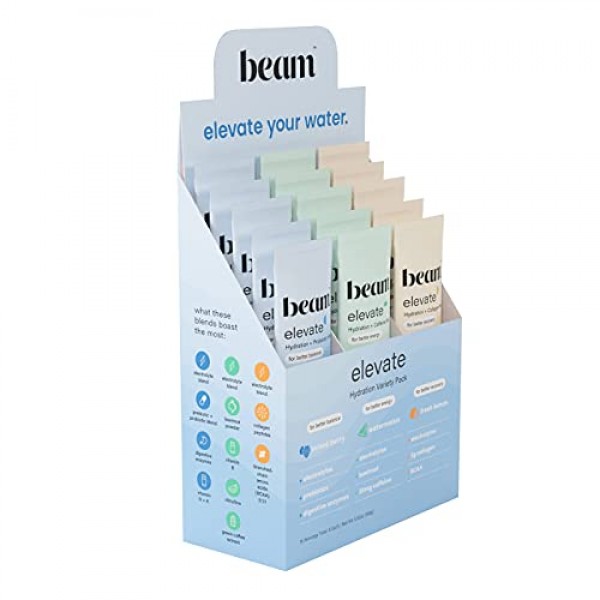 Beam Organics, Elevate Hydration Variety Pack, Balance + Recover...