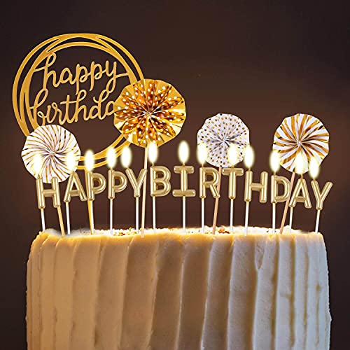 Bean Lieve Birthday Candles Set - Cake Topper Decoration With Ca