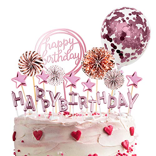 Bean Lieve Birthday Candles Set - Cake Topper Decoration With Ca
