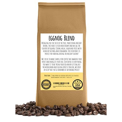 Eggnog Blend Whole Bean Coffee, Medium Roast, 1-Pound Bag