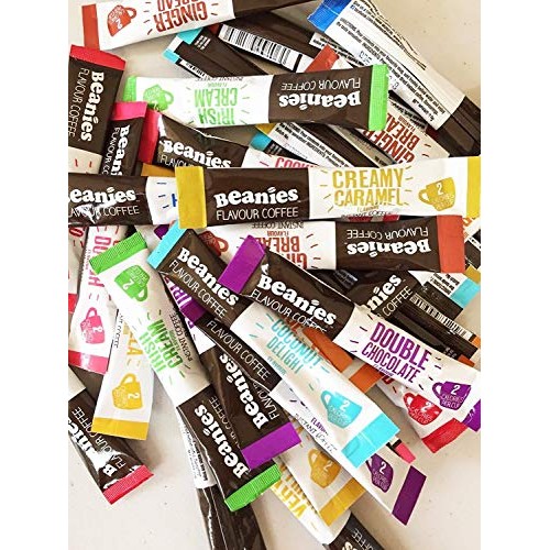 Beanies 50 Coffee Sticks, Mixed Blends; Instant Flavored Coffee