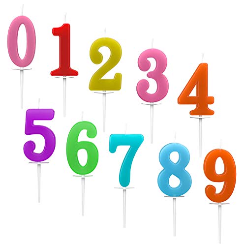 Beanlieve 10-Pieces Numeral Birthday Candles - Cake Numeral Cand