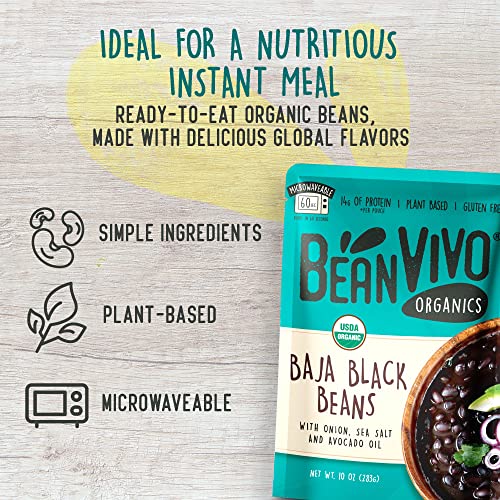 Beanvivo - Organic Baja Black Beans 6 Pack 10 Oz Each - Seaso