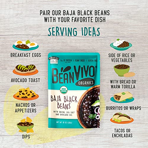 Beanvivo - Organic Baja Black Beans 6 Pack 10 Oz Each - Seaso