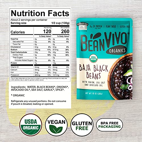 Beanvivo - Organic Baja Black Beans 6 Pack 10 Oz Each - Seaso