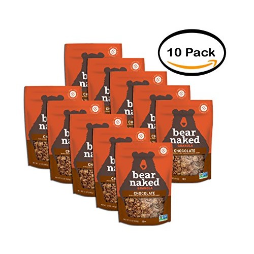 Pack Of 10 - Bear Naked Chocolate Elation 100% Natural Granola C