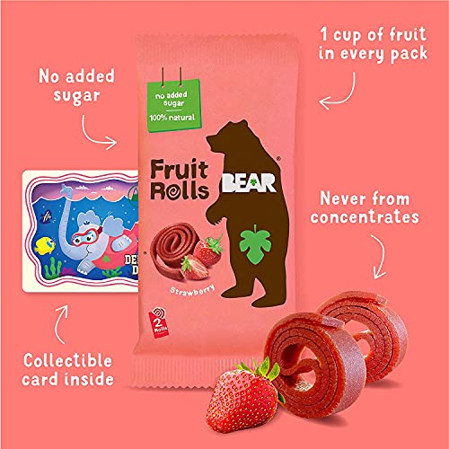 Bear Fruit Strawberry Rolls, 0.7 Ounce, 5 Ct