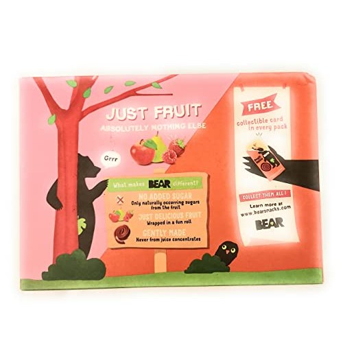 Bear Real Fruit Snack Rolls, Strawberry & Raspberry Variety Pack...