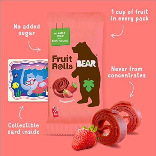 Bear - Real Fruit Yoyos - Strawberry - 0.7 Ounce 30 Count - No