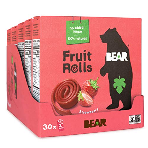 Bear - Real Fruit Yoyos - Strawberry - 0.7 Ounce 30 Count - No