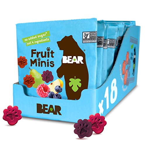 BEAR Real Fruit Snack Minis, Raspberry/Blueberry, No added Sugar...
