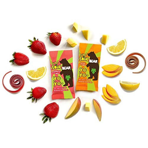 Bear Sour - Real Fruit Yoyos - Mango - 0.7 Ounce 30 Count - No