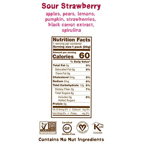 Bear Sour - Real Fruit Yoyos - Strawberry - 0.7 Ounce 30 Count