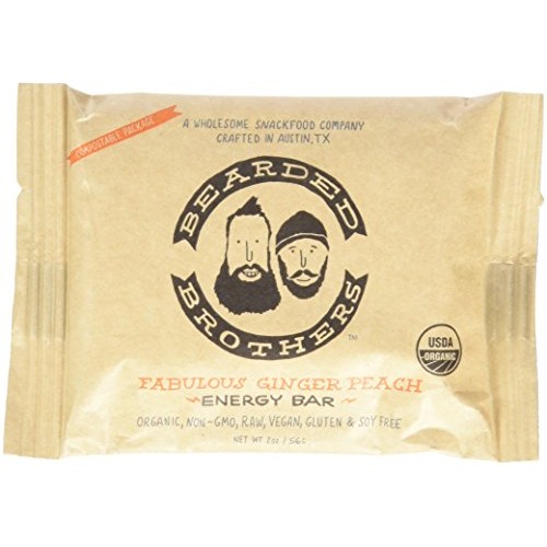 Bearded Brothers Fabulous Ginger Peach Energy Bar, Raw, Vegan, G