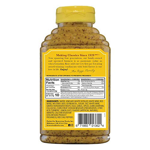 Beaver Deli Mustard, 12.5 Ounce Squeeze Bottle