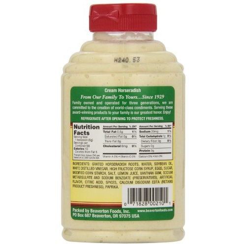 Beaver Brand Cream Style Horseradish, 12-Ounce Squeezable Bottle