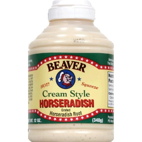 Beaver Brand Cream Style Horseradish 12 Oz Squeezable Bottle Pa