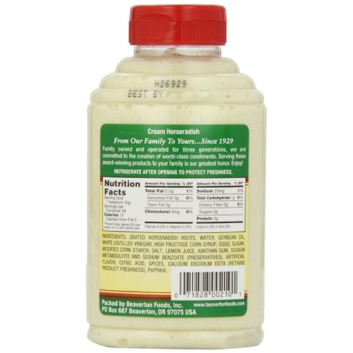 Beaver Hot Cream Horseradish, 12 Ounce Squeeze Bottle