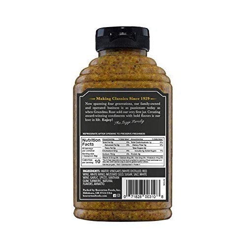 Beaver Stone Ground Mustard, 12 Ounce Squeeze Bottle