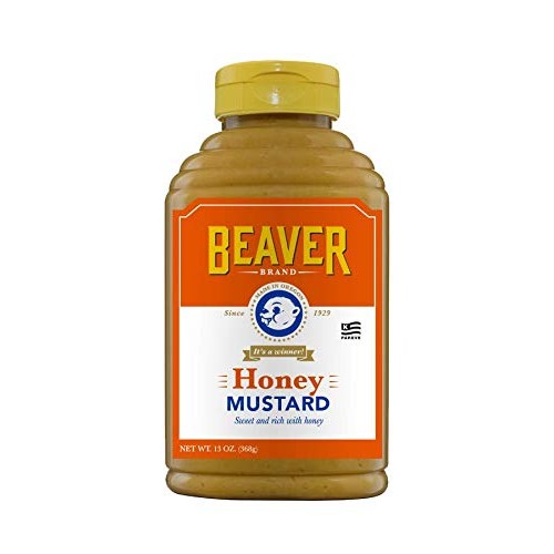 Beaver Sweet Honey Mustard, 13 Ounce Squeeze Bottle Pack Of 6