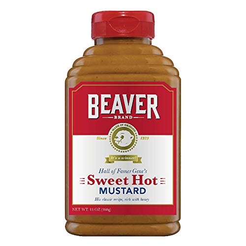 Beaver Sweet Hot Mustard, 13 Ounce Squeeze Bottle Pack Of 6