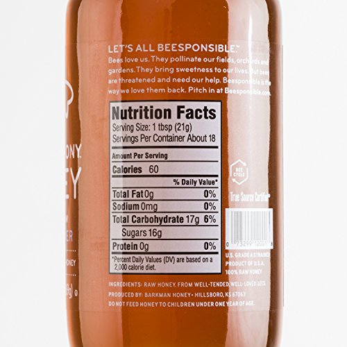 Bee Harmony American Raw Wildflower Honey, 12 Oz