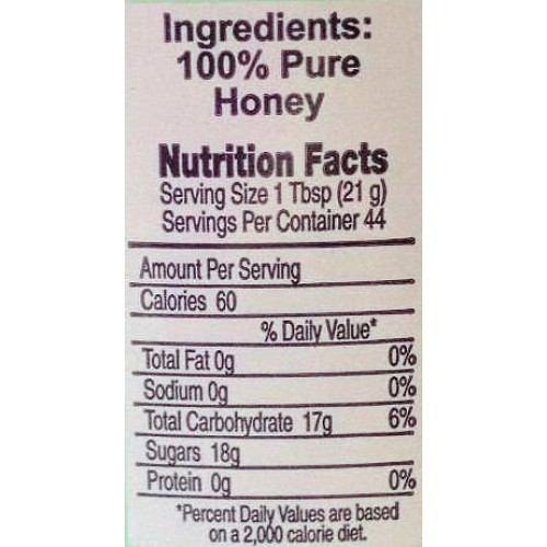 Wild Flower Honey 100% Pure Honey 44Oz By Bee Well Honey