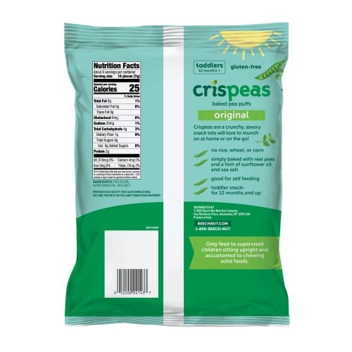 Beech-Nut Toddler Snacks, Original Crispeas Baked Pea Puffs, 1.4...
