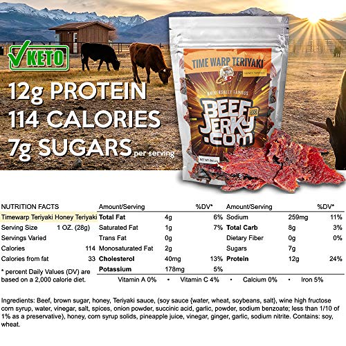 Beefjerky.Com, Sweet Teriyaki, Gourmet Beef Jerky Time Warp Ter