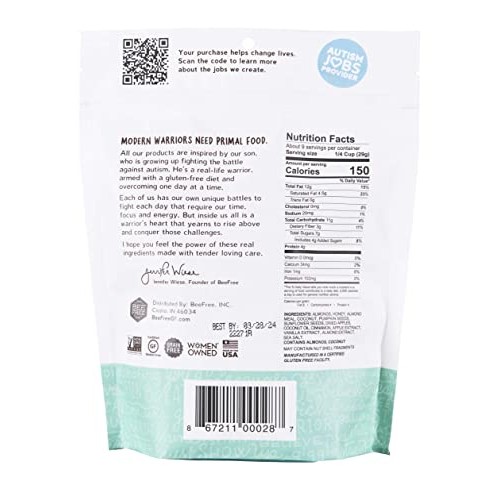 BeeFree Warrior Mix Gluten Free Granola - Soft Chunky Granola Bi...