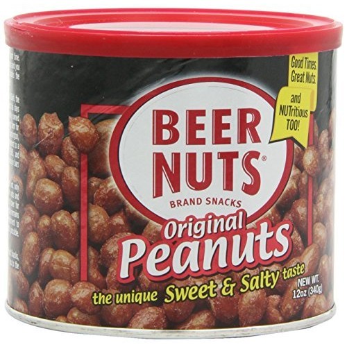 Beer Nuts, Brand Snacks, Original Peanuts, 12oz Can (Pack