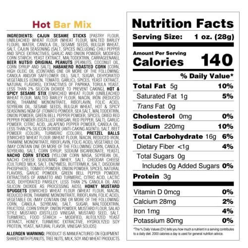 BEER NUTS Habanero Hot Bar Mix - Flaming Snack of Salty & Spicy ...