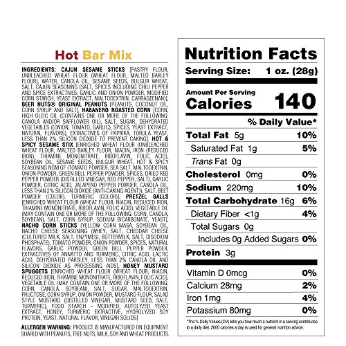 BEER NUTS Habanero Hot Bar Mix - Flaming Snack of Salty & Spicy ...