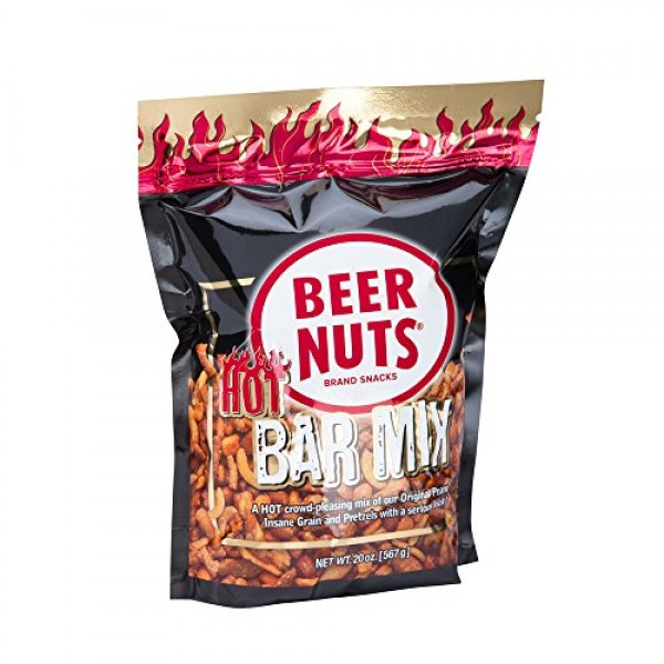 BEER NUTS Hot Bar Mix - Grab Bag - 20 oz Resealable Bag, Spicy S...