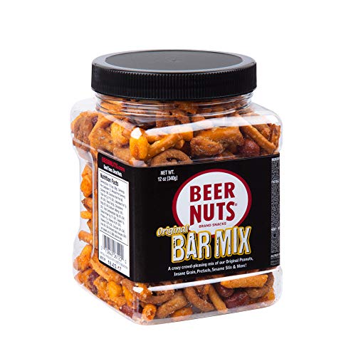 Beer Nuts Original Bar Mix - 12 Oz Resealable Jar, Pretzels, Che