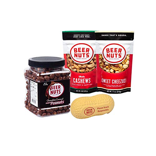Beer Nuts Wine Pairing Bundle: Cashews 8 Oz. Bag, Sweet Cheezus