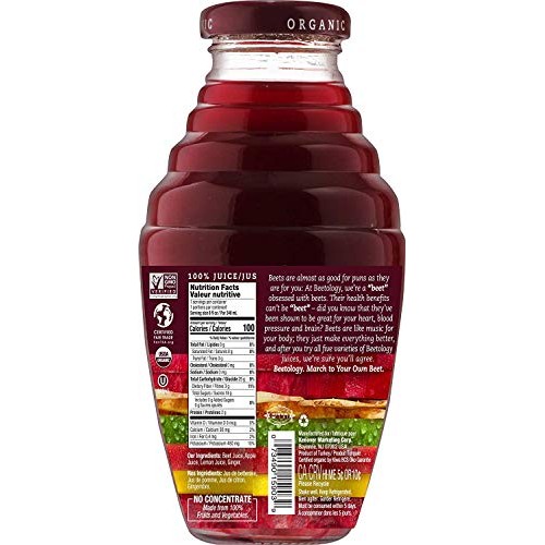 Beetology Beet Plus Lemon Plus Ginger Juice, 8.45 Fl Oz Pack of 6
