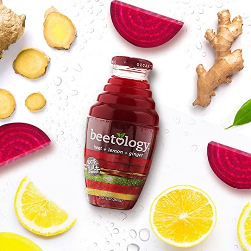 Beetology Organic Beet, Lemon And Ginger Juice 8.45Oz 6 Pack