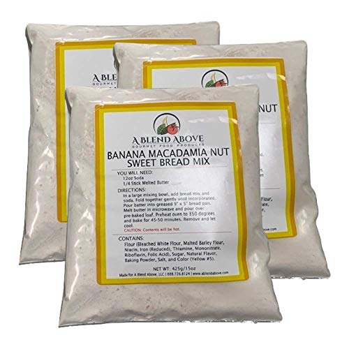 A Blend Above Banana Macadamia Nut Sweet Bread Mix, 15 Oz, 3 Pack