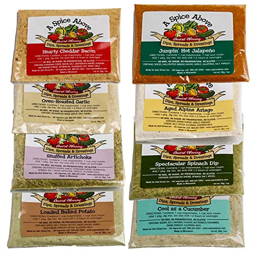 A Spice Above 8 Pack Variety Of Dips, Gluten Free, Mixed Seasoni