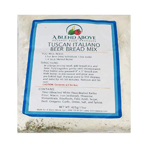 Tuscan Italiano Beer Bread Mix Packets, Beer Infused Loaf Blend,