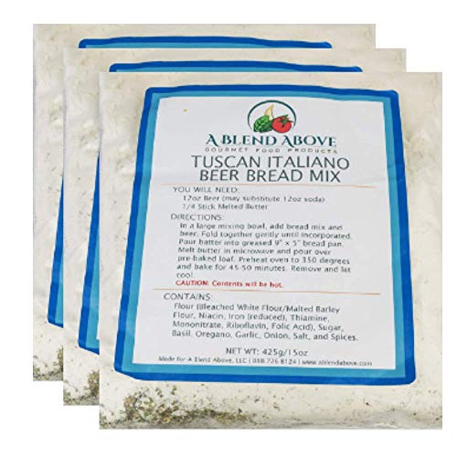 Tuscan Italiano Beer Bread Mix Packets, Beer Infused Loaf Blend,