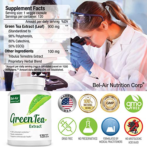 Bel-Air Green Tea Extract Supplement With Standardized 50% Egcg,