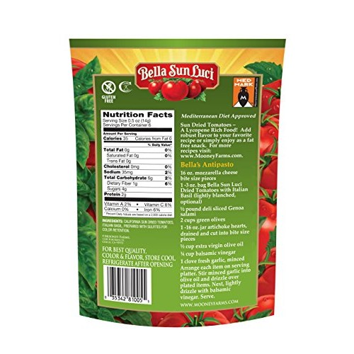 3 Oz Bella Sun Luci Sun Dried Tomatoes Italian Basil
