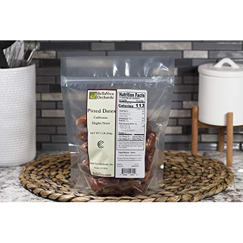 Bella Viva Orchards Dried Deglet Noor Dates Pitted, 1 lb of Dr...