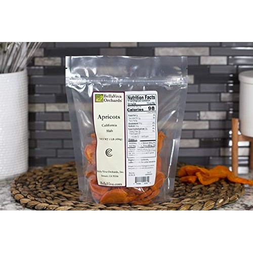 Bella Viva Orchards Dried Slab Apricots, 1 lb of Dried Fruit