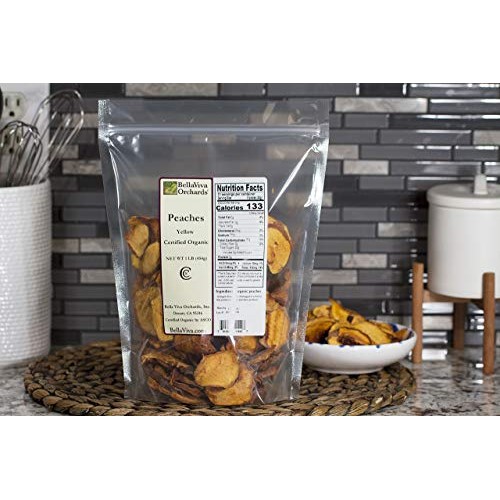 Bella Viva Orchards Organic Dried Yellow Peaches, Sweet No Sugar
